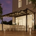 thumbnail image 5 of MEISSALIVVE 10' x 12' Hardtop Wall Mounted Gazebo Pergola, Lean-to Metal Awning with Sloped Roof, Outdoor Shelter for Patio, Deck, Backyard, Black, 5 of 10