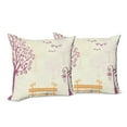 thumbnail image 6 of Ambesonne Tree Throw Pillow Cover 2 Pack, Park Bench Pastel Color, 20", Orange Purple, 6 of 6