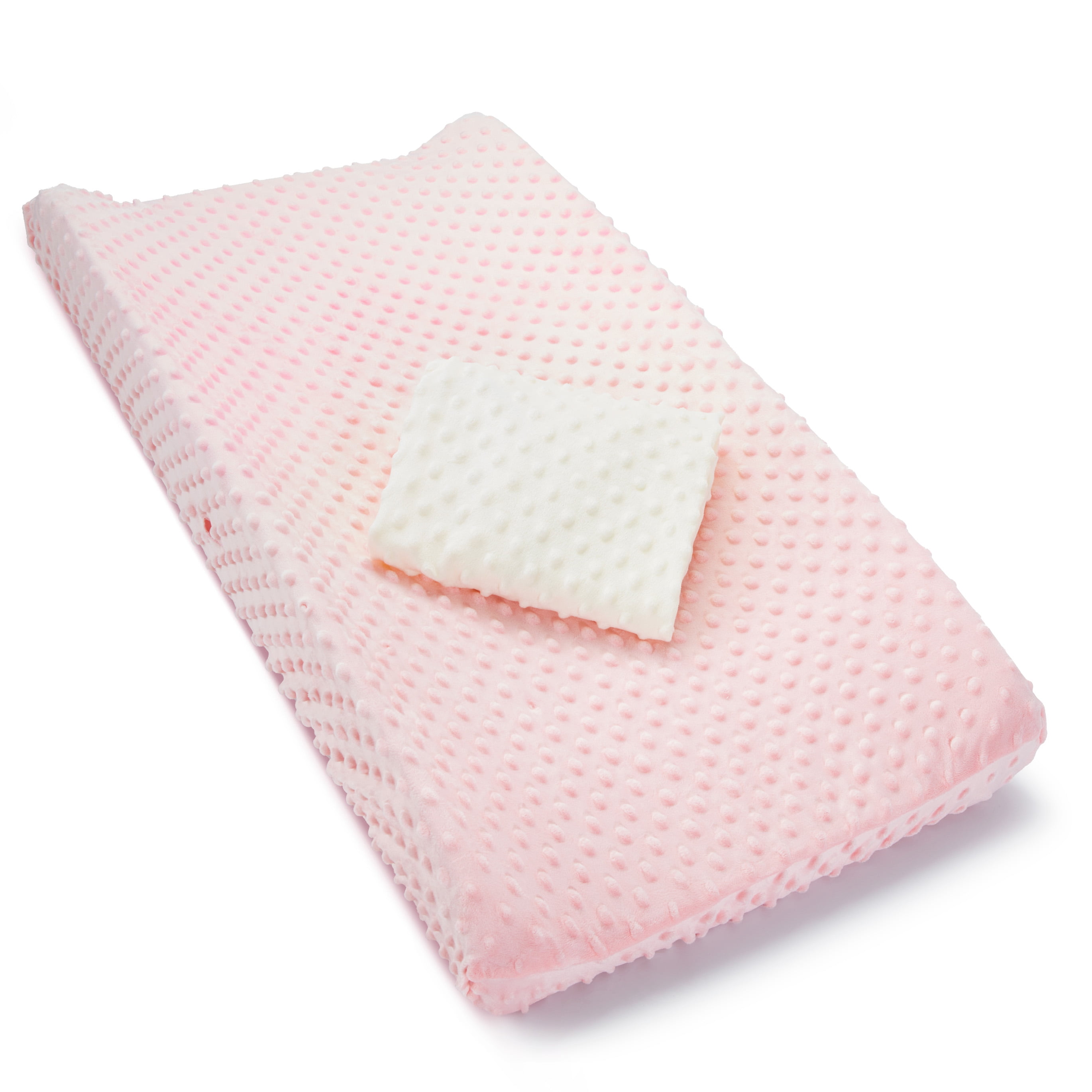 Munchkin Soft Textured Changing Pad Covers for Baby Changing Stations, Pink/White, 2 Pack