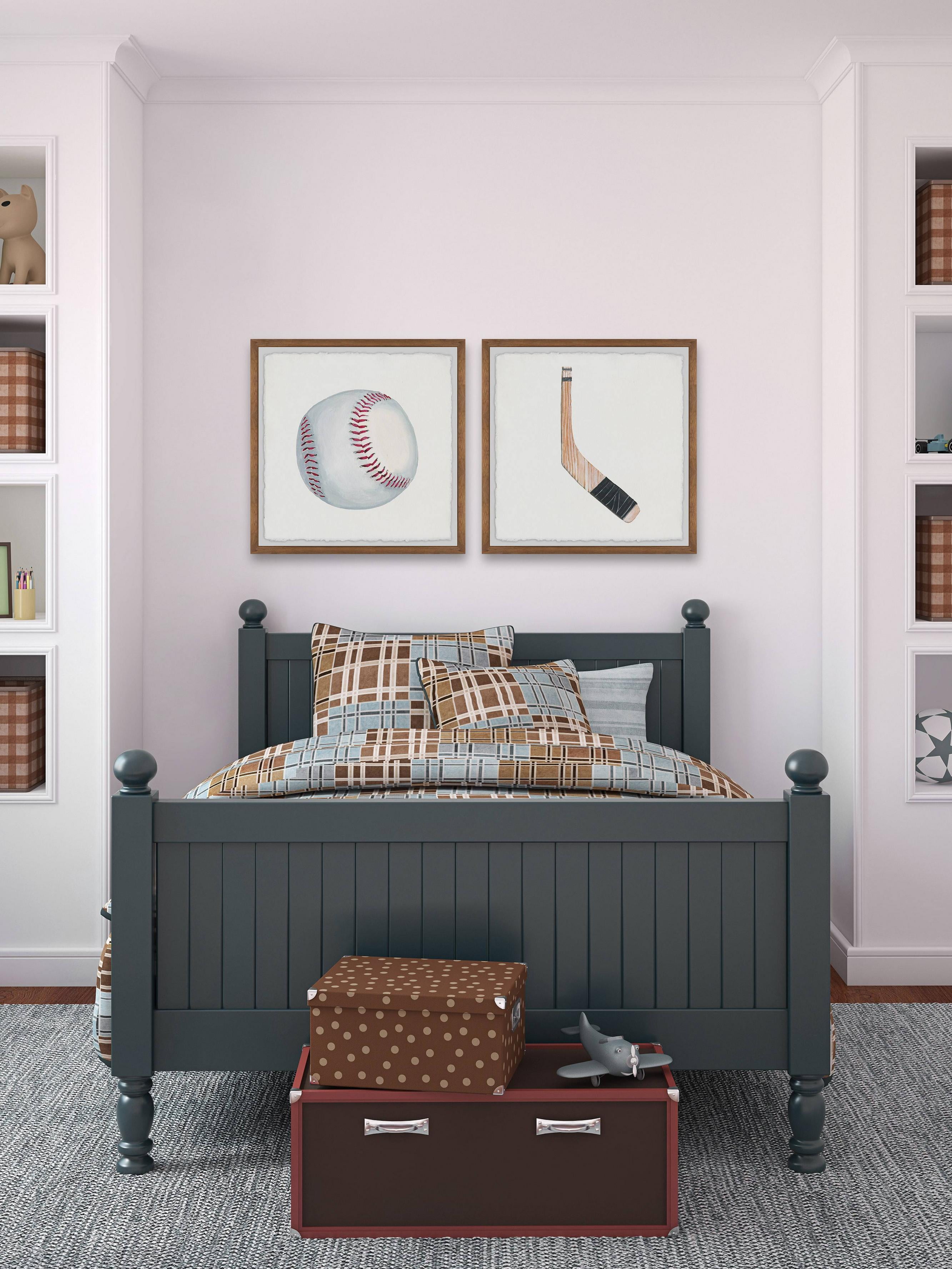 Marmont Hill Baseball and Hockey Stick Diptych Art Prints