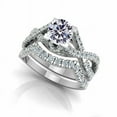 thumbnail image 2 of Forever Jewels 3.50Ct Round Moissanite Womens Wedding Bridal Ring Set 14K White Gold Plated, 2 of 4