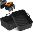 thumbnail image 2 of Retrok 2 Pcs Doublures en Silicone pour Friteuse à Air Chaud Pot en Silicone pour Friteuse à Air, Doublure en Silicone Réutilisable Plateau de Cuisson de Remplacement Insert, Antiadhésif 8.4 5.7 2.7 Po (Noir), 2 of 11