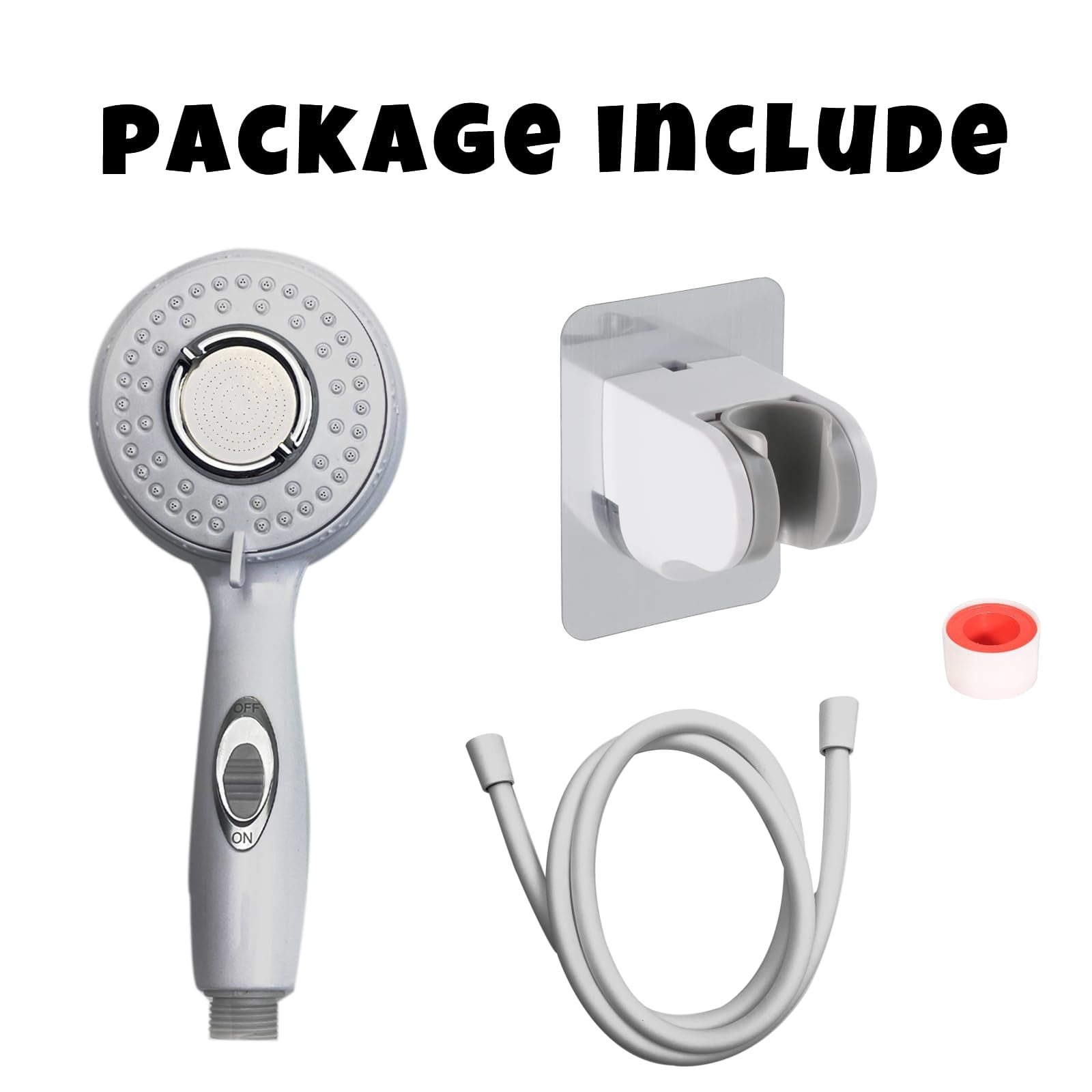 RV Accessories RV Shower Head with Hose and on off switch High pressure shower head replacement for Bath room,RV,Motor home,Boat,Travel Trailer and Camper, with Stainless Steel 60'' Hose and bracket