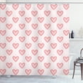 thumbnail image 1 of Ambesonne Pearls Shower Curtain, Dotted Heart Pattern, 69"Wx75"L, Blush Cream Red, 1 of 3