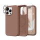thumbnail image 1 of wonima11 GONEZ for iPhone 15 Pro Max Case Silicone, Compatible with Magsafe, Camera Protector + Screen Protector, Soft Anti-Scratch Microfiber Lining, Liquid Silicone Shockproof Phone Cover, Brown, 1 of 1