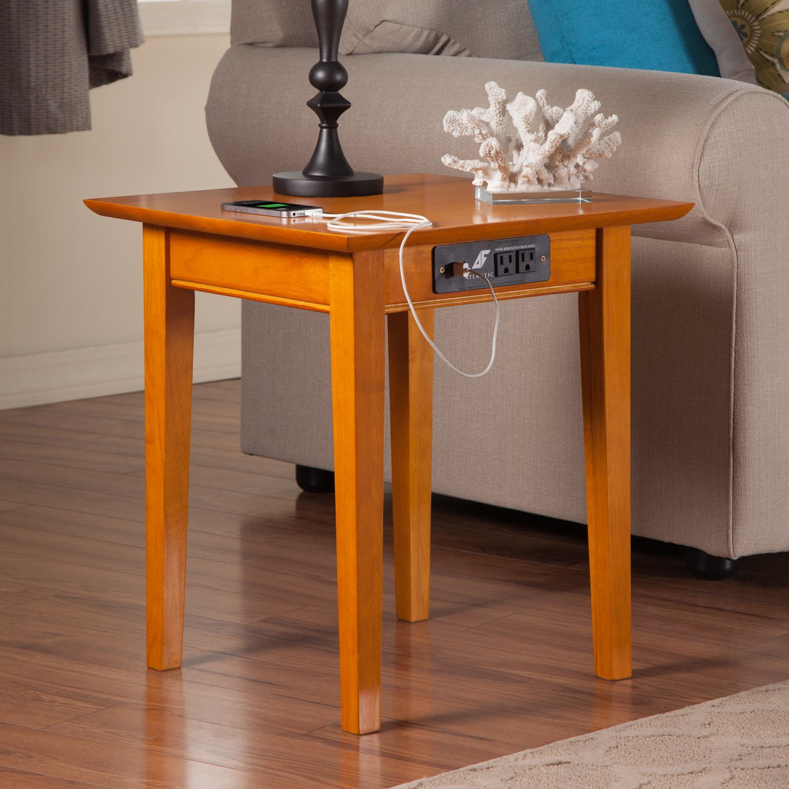 Atlantic Furniture Vienna End Table With Charging Station
