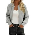 thumbnail image 4 of cocolona Womens Fall Jackets Long Sleeve Zip Up Sweatshirts Tops Trendy Casual Solid Color Jacket Coats with Pockets, 4 of 8