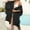 Black, variant on Pitauce Bathing Suit Cover Up for Women Open Front Ruffled Cardigan Loose Beach Vacation Bikini Swimsuit Coverup