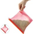 thumbnail image 3 of Platinum Food Grade Silicone Reusable Bags, Eco Friendly, Multi Use, Leak Proof Vacuum Seal, Dishwasher Safe For Kitchen, Freezer, Travel (Four Different Colors), 3 of 7
