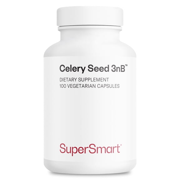 SuperSmart Celery3nb 150mg per Day (Patented) - Natural Celery Seed Extract Supplement - Well-Tolerated Phthalides | Non-GMO & Gluten Free - 100 Vegetarian Capsules