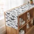 thumbnail image 6 of Table Runners 60 Inches Long Dress Scarves, Dinosaur Fossils Farmhouse Kitchen/Dining Table Runner, Small Coffee Tablerunners, White Black Ancient Animals 13x60 Inch, 6 of 9