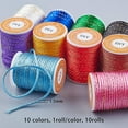 thumbnail image 2 of DIY 43 Yard Rattail Satin Nylon Trim Cord 1.5mm Polyester Chinese Knotting Cord with Gold Metallic Cord for Necklace Bracelet Beading Cord - 10 Colors, 2 of 9