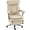Beige, variant on Delmango Executive Office Chair for Big & Tall, USB Charging Port, PU Leather High Back with Footrest, 420lbs Capacity, Electric Recline, Black