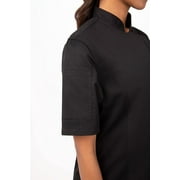 Chef Works Womens Springfield Chef Coat, Black Chef Jacket with Cool Vent Side Panels, Medium