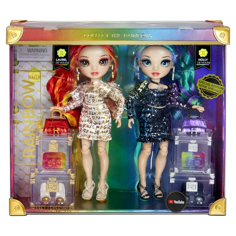 Rainbow High, Special Edition Twin (2-Pack) Fashion Dolls, Laurel & Holly  De'Vious 