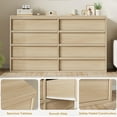 thumbnail image 4 of Goldensoil 8 Drawer Dresser for Bedroom with Storage Drawers, 54" x15.9" x  32", Wood Color, 4 of 7
