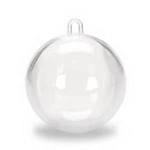 Package of 12 clear plastic ornament balls 60mm