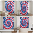 thumbnail image 6 of Blue Red Tie-dye Sheer Curtains 54 Inches Long, Vintage American Stars Abstract Art Light Filering Curtains, Breathable Simi Curtain Privacy Drapes for Kitchen Bathroom Small Window Treatment, 6 of 9