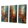 thumbnail image 3 of Designart "Autumn Bliss Abstract in Red, Orange, and Blue II" Abstract Painting Wall Art Set Of 3 - Modern Blue Canvas Set For Living Room Decor, 3 of 6
