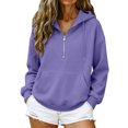 thumbnail image 5 of Lumtrix Womens Zip Up Hoodie Oversized Sweatshirt Soft Fleece Pullovers Comfy Sweatshirts with Pocket Light Purple M, 5 of 10
