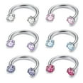 thumbnail image 5 of QIQUWOHUL Stainless Double Zircon U Shaped Nose Ring Set Piercing Jewelry Multi Color Zircon Nose Jewelry, 5 of 5
