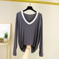 thumbnail image 2 of BUIGTTKLOP Pajamas Tops for Women Long Sleeve Shirts Casual V Neck Top Soft Undershirts Comfy Base Layer Loungewear, 2 of 8