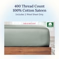 thumbnail image 2 of King Size Fitted Sheet Cotton Thread Count Sateen Deep Pockets Durable Fitted Sheet Only (King ), 2 of 9