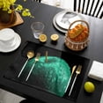 thumbnail image 3 of Green Fruit Placemats Set of 12, Modern Minimalist Decor Black Background Placemats for Dining Table, Place Mats for Kitchen Tabletop, Waterproof Wipeable Dining Table Mats Set, 3 of 9