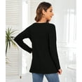 thumbnail image 3 of ANYJOIN Long Sleeve Shirts for Women Square Neck Fall Tops Lightweight Tunic Sweaters, 3 of 3