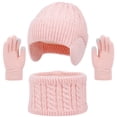 thumbnail image 2 of Unisex Winter Hat Scarf Gloves Set Thick Knit Warm Cold Weather Gear for Commuting Hiking Shopping Scarf a Hat Gloves, 2 of 5