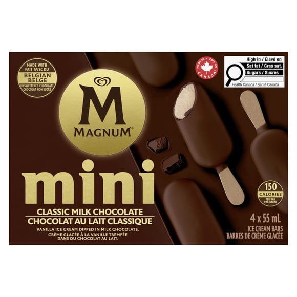 Magnum Classic Milk Chocolate Mini Ice Cream Bars, 4 x 55 ml