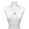 thumbnail image 3 of Delight Jewelry Silvertone Pebble Border Initial - B Silvertone Script Initial Disc - Q - Charm Necklace, 20"+3", 3 of 4