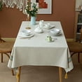 thumbnail image 5 of Fennco Styles Classic Striped Tassel Woven Tablecloth 55" W x 55" L - Ivory Table Cover for Banquets, Holiday, Special Events, Home, Dining Room DÃ©cor and Everyday Use, 5 of 8