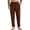 Z1-Brown-womens pants, variant on Frostluinai Mens Cotton Linen Pants with Pocket Drawstring Elastic Waist Beach Pants Solid Baggy Straight Leg Pants Big and Tall Harem Pants