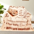 thumbnail image 3 of Wedding Anniversary Blanket Gifts for Couple Husband Wife Happy Anniversary 50" X 60" Soft Throw Blanket Anniversary Present for Parents, 3 of 5