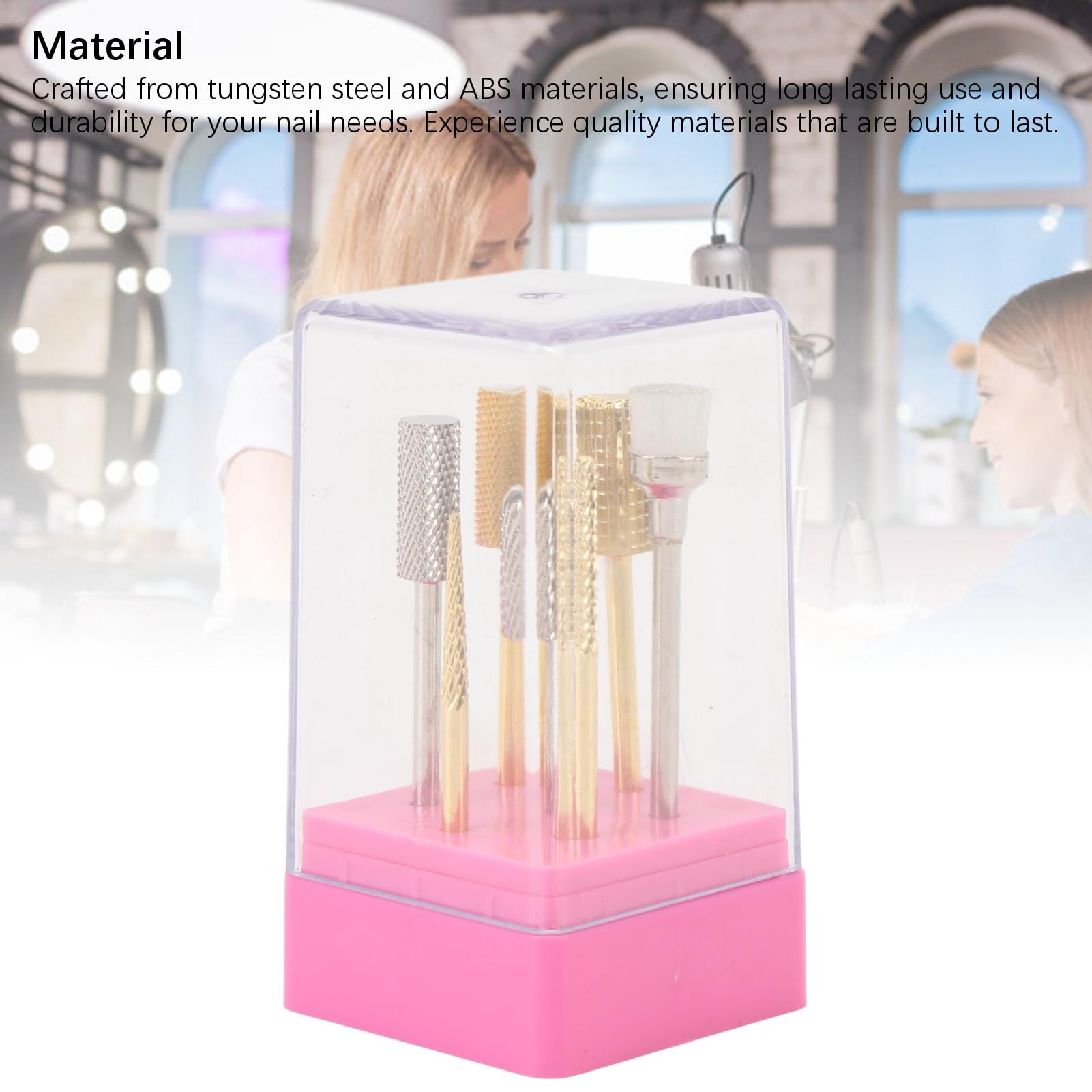 Suodoka 7-Piece Nail Drill Bits Set – Tungsten Steel & ABS, Electric Nail File for Acrylic, Gel, Polish Removal & Grinding – Ergonomic, Portable