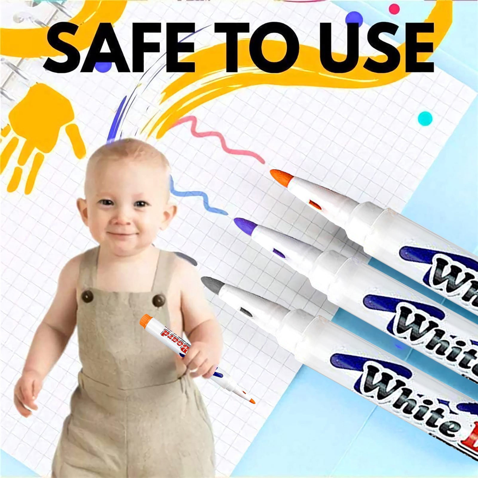 Acheter Stylo magique pour peinture à l'eau, 4/8/12 couleurs, dessin à l'eau, gribouillage flottant, marqueurs pour tableau blanc, jouets pour enfants, cuillère magique pour éducation précoce