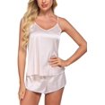 thumbnail image 2 of Ropa de dormir Lencería sexy para mujer Pijama de satén Camisola Pantalones cortos Conjunto de ropa de dormir, 2 of 3
