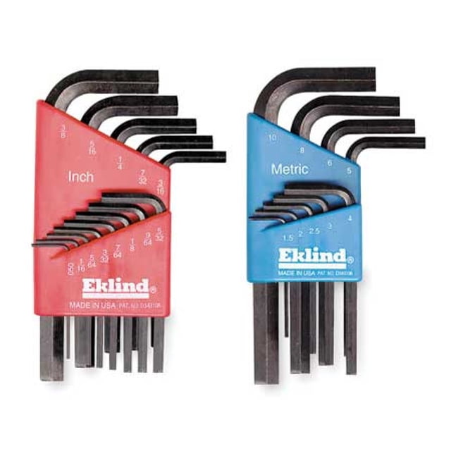 EKLIND 10122 Hex L-Key allen wrench Combo- Short Inch / MM (2 sets 22pc)