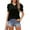 Black, variant on Azrian Womens Tops Fall Saving,Womens Plus Blouses Casual V-Neck Short Sleeve T-Shirts Solid Puff Sleeve Summer Blouse Tops on