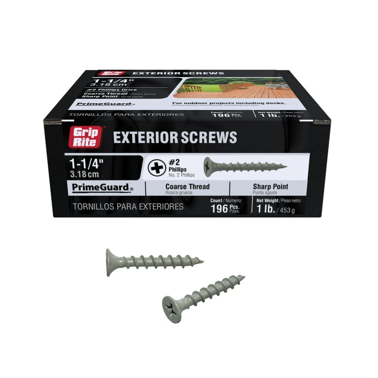 Grip-Rite PrimeGuard Ten #8 x 1-1/4 in. Wood to Wood Deck Screw 1 lb.
