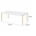 thumbnail image 5 of Coffee Table with Metal Tube Legs, White and Gold, 5 of 6