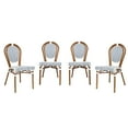 thumbnail image 2 of Flash Furniture Aluminum Indoor Stacking Chair, White and Navy (Set of 4), 2 of 15