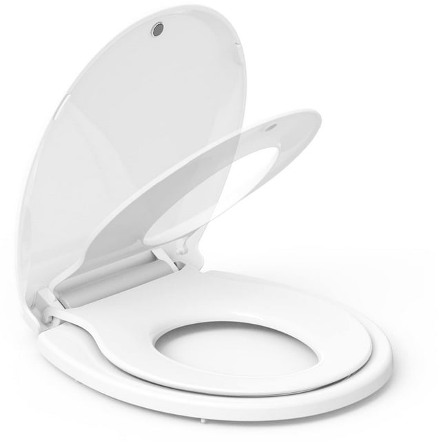 Asiento de inodoro redondo Hosslly con entrenador para niños pequeños incorporado