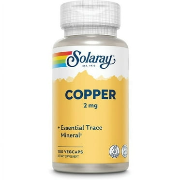 Solaray Copper 2 mg | Healthy Red Blood Cell Formation, Immune and Nerve Function Support | Non-GMO | 100ct