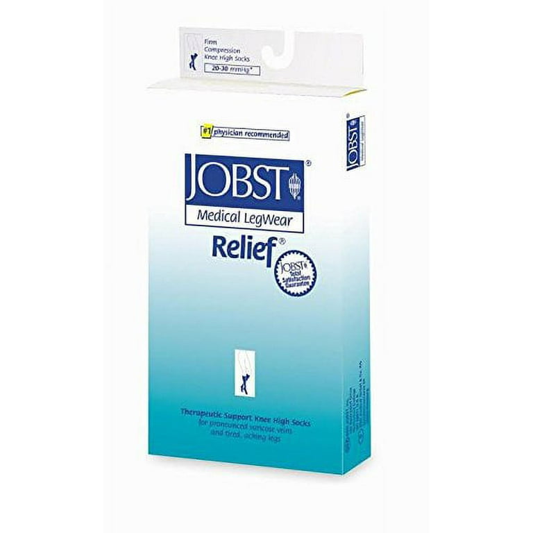 JB Active 20-30 MmHg Knee High Compression Socks - White, Moisture-Wicking Athletic Support Socks (Pair)