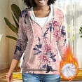 thumbnail image 3 of MELDVDIB Womens Zip-up Hoodies Fall Winter Long Sleeve Hooded Sweatshirts Fashion Casual Printed Jacket with Pocket Pink S, 3 of 7