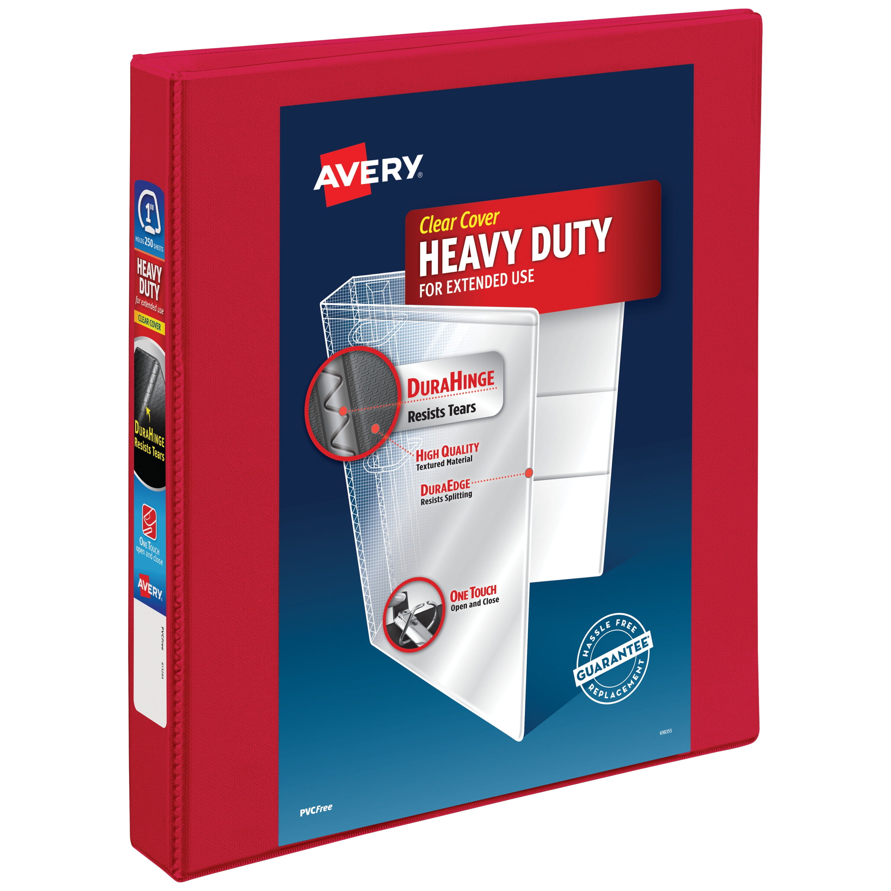 Avery Heavy-Duty View Binder, 1" Slant Rings, Red (79903) - Walmart.com ...
