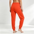 thumbnail image 5 of High Waist Tapered Joggers for Women Elastic Drawstring Ribbed Ankle Cuff Sweatpants Loose Fit Athletic Lounge Pants with Pockets Orange M, 5 of 7