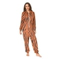 thumbnail image 3 of Tiger Stripes Adult onesie Pajamas, Crystal Velvet Ultra Soft Warm Jumpsuit for Men and Women, 3 of 7